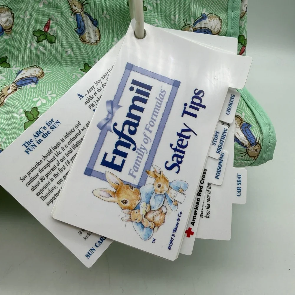 VTG Peter Rabbit Enfamil Insulated Bottle Bag Mint Green Beatrix Potter